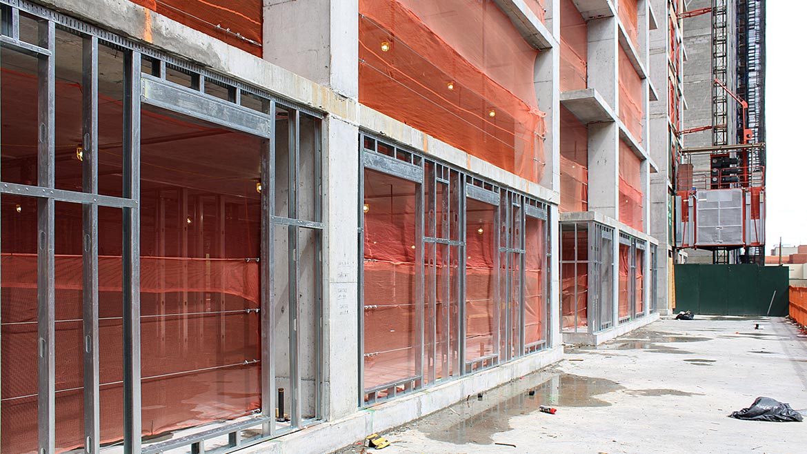 Cold-formed steel in a new construction project