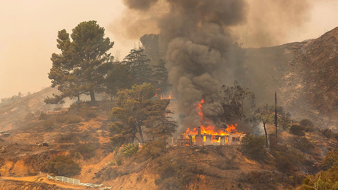 Rebuilding after the California Wildfires An outdoor fire