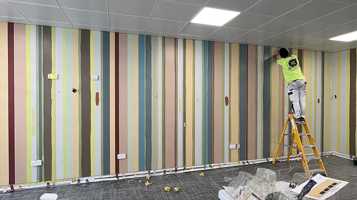 Artistic finishes on wall panels